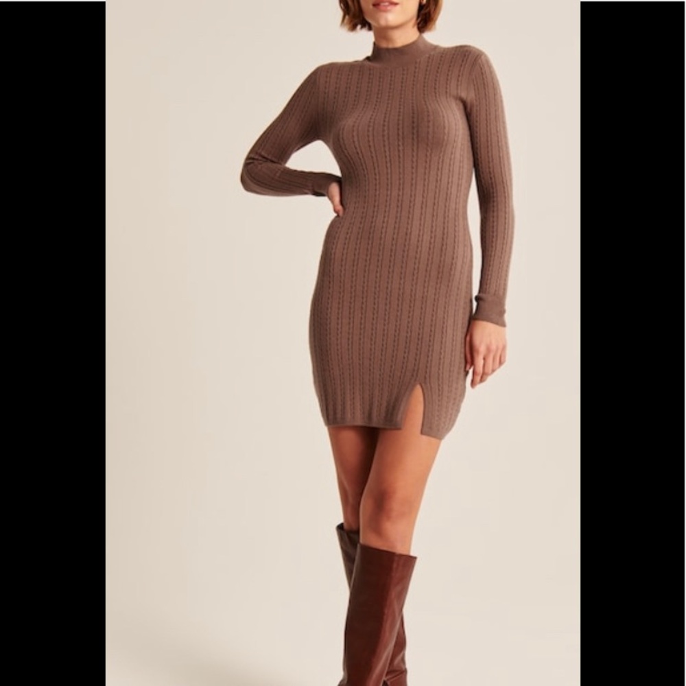 Mockneck Mini Sweater Dress